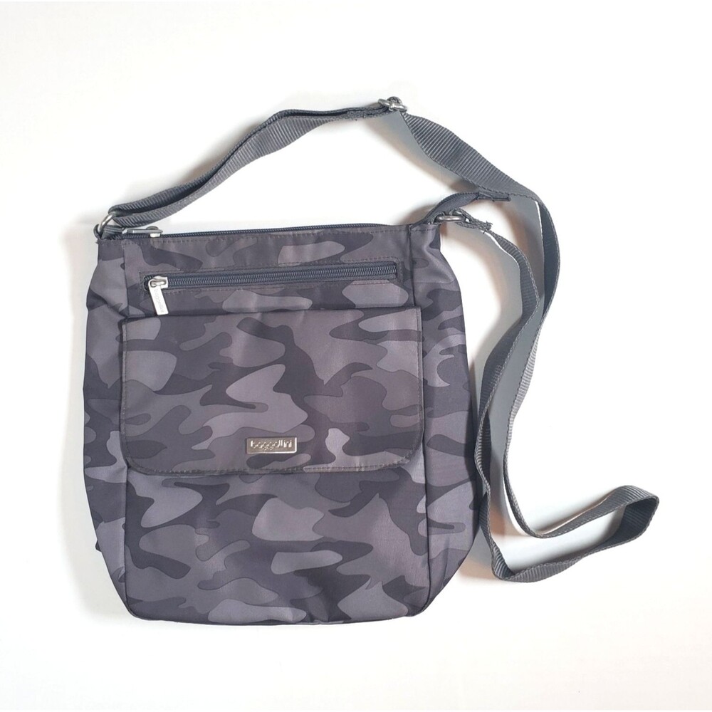 Baggallini Women’s Crossbody Bag Camouflage Gray Travel Town Bagg Water Proof
